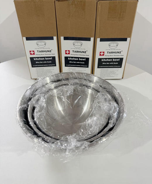 亚马逊19美刀一套三个！加厚款库存600套！
正品原单外贸不锈钢盆 商品图3