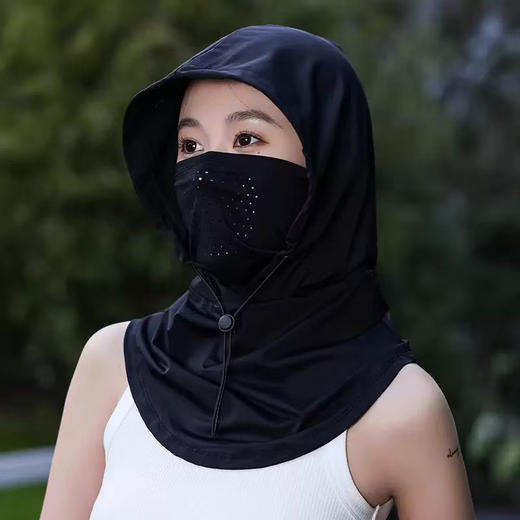 【防晒一体帽可搭配头盔使用】防晒面罩帽子一体夏季遮阳帽女全脸冰丝透气围脖开车骑行面巾护颈。FX 商品图3