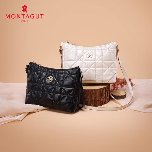 梦特娇女士时尚休闲菱格包可爱风单肩包真皮斜挎包矜贵羊皮旅行包 商品图14