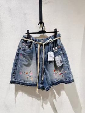 女款印花牛仔短裤la019