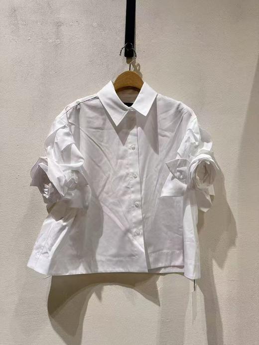 女款泡泡袖短袖衬衫ba 商品图0