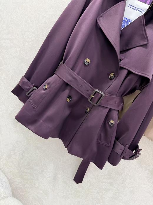 【可换码，不可退】巴宝莉 Fitzrovia 短款风衣 安哥拉酒红色（MM） 商品图5