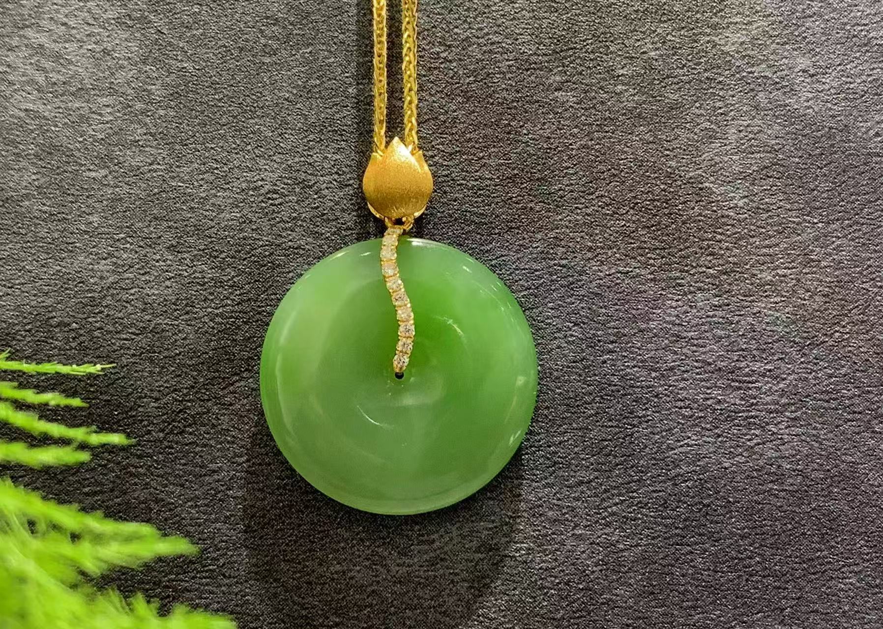 【御珠宫坊】金镶碧玉平安扣