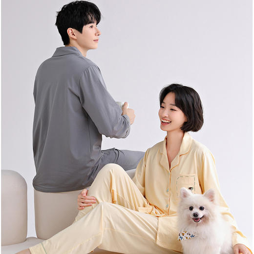 法国利蜂/LOUIS ROYER 甜蜜宅家 莱卡棉家居服/睡衣 情侣套装 亲肤舒适 女款带胸垫 多款可选 商品图5