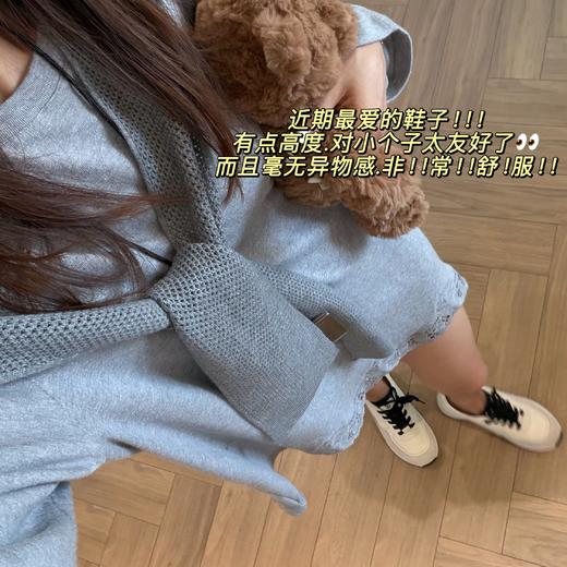 小香同款限时特惠〰️4.5cm厚底设计.隐形增高不突兀【熊猫拼色小香风休闲运动鞋】小香风休闲鞋天花板！牛绒皮拼接，质感直接拉满💎经典配色百搭不挑衣 商品图0