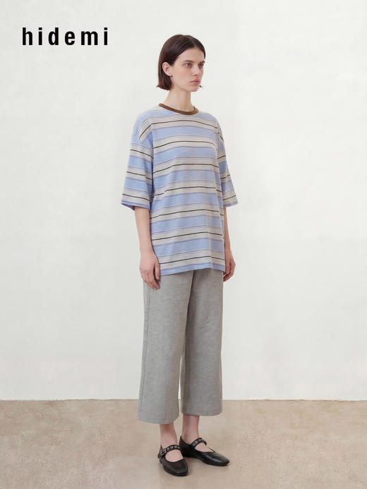 hidemi副线小h 简约休闲九分毛边阔腿裤休闲裤长裤 商品图7