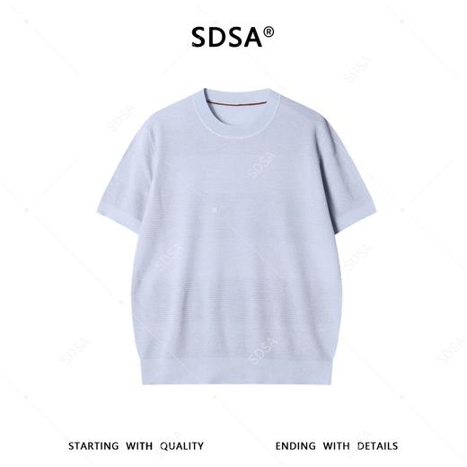 99013SDSA男装2026新款高贵轻奢韩系简约肌理感圆领针织短袖T恤百搭 商品图1
