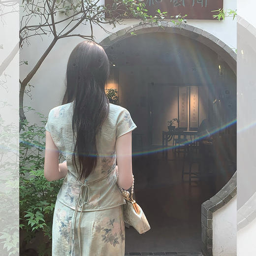 西遇青云禅意新中式套装女2026年夏季新款盘扣上衣配半身裙两件套SS060212 商品图4