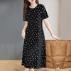 短袖直筒连衣裙2025新款今年流行爆款大码女装减龄印花裙子高级感 商品缩略图1