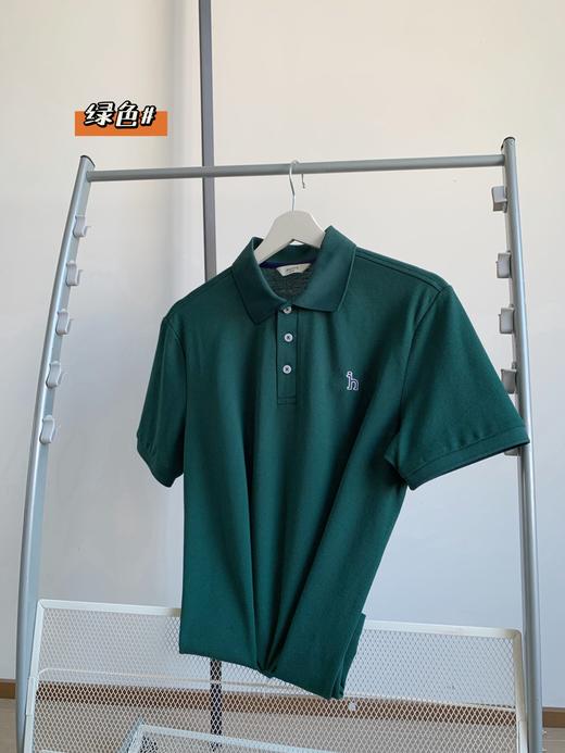 点此购买 哈吉斯夏季男士正肩商务休闲纯色短袖Polo衫 bk 342451 商品图1