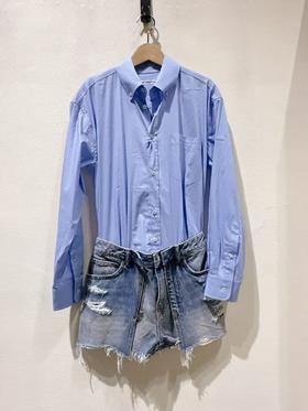 女款长袖衬衫牛仔裤裙la002