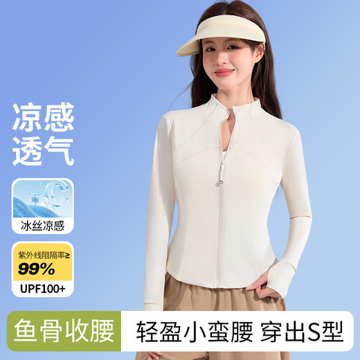 【猫人同厂】lulu同款轻塑运动立领修身防晒衣UPF100+ 高倍防晒冰感透气 MR-YFSS369 商品图4