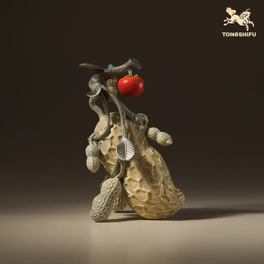 铜师傅《好柿花生》好事发生办公室客厅装饰品摆件 家居乔迁礼物 商品图1