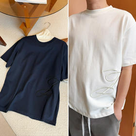 2603305    J刺绣字母短袖T恤