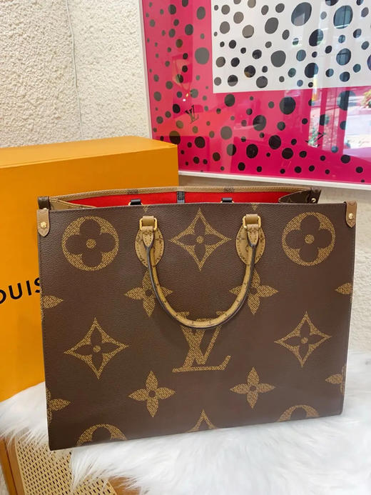 Lv on the go 大号 老花拼色 托特包 商品图1