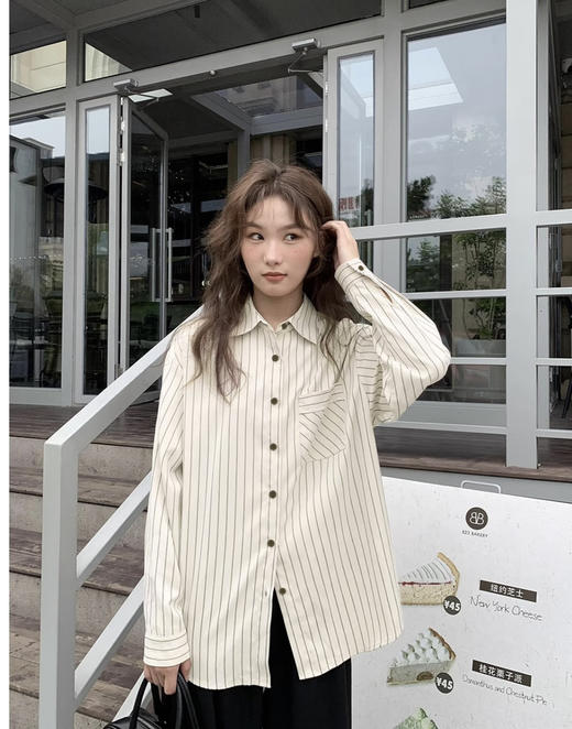 原单极筒条纹衬衫 商品图1