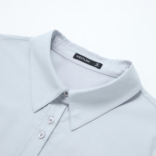 【限时秒杀】西遇垂感蓝色长袖衬衫女2026年春季新款通勤百搭翻领宽松显瘦上衣10260029 商品图5