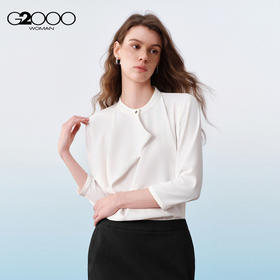 G2000女装SS26商场新款【防紫外线/垂坠感】气质七分袖休闲衬衫61241440