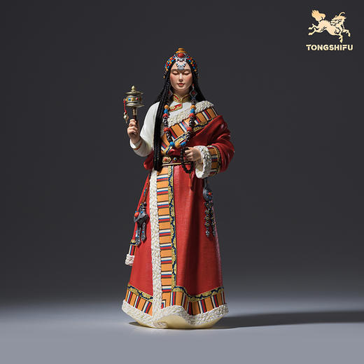 铜师傅《藏族姑娘》民族风少女限量铜摆件 客厅家居装饰工艺品 商品图1