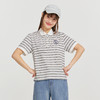 笛莎Deesha 2026年夏季新款青少年条纹刺绣经典翻领POLO T恤 商品缩略图0