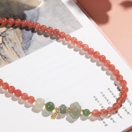 【林栖好物】鸿韵纳福 天然南红和田玉经典国风系手串 商品图2