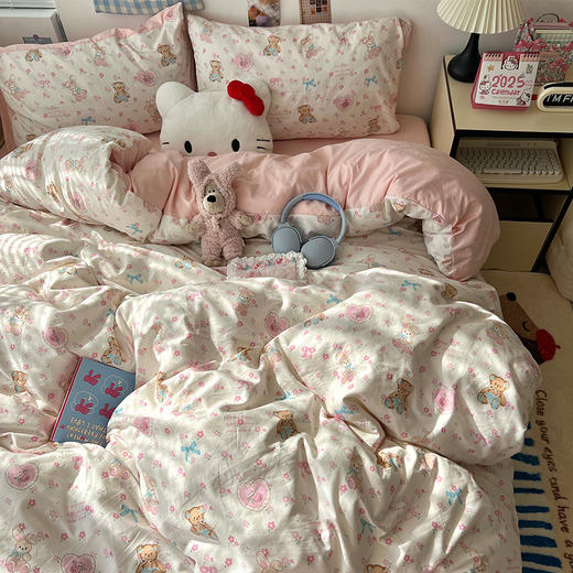 【A类母婴级四件套】床上用品纯棉全棉床单被套 学生宿舍三件床笠 商品图2