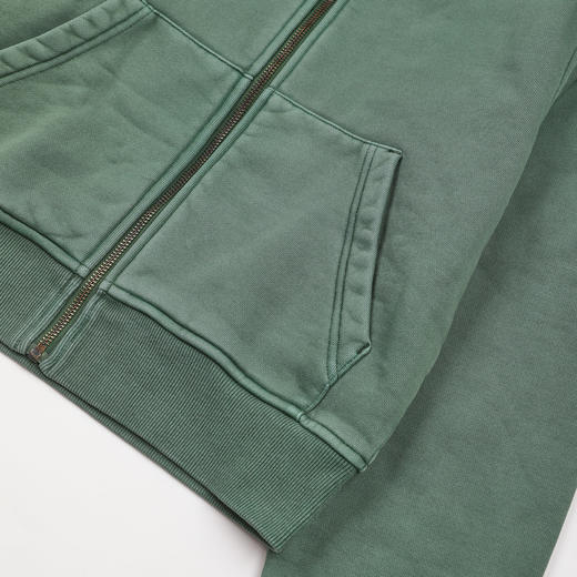 ROMI STUDIO阿苏特手工染全棉做旧洗水拉链连帽卫衣RWCAST5684 商品图3