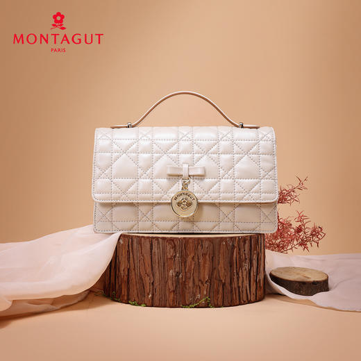 梦特娇女士时尚休闲菱格包真皮斜挎包矜贵羊皮手提包可爱风单肩包 商品图13