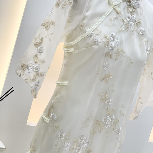 西遇国风改良新中式旗袍裙女2026年春季新款印花盘扣半袖连衣裙SS060210 商品图5