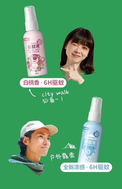 【店庆提前购】哈瑞咪多样屋 绿鼻子驱蚊喷雾  60ml 户外便携送驱蚊防蚊子用品 活动价：53.9元 两瓶 商品图2