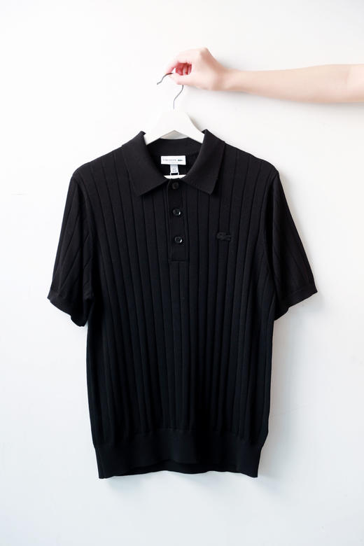 尖儿货polo衫，罗纹式肌理。胸口小标刺绣翻领短袖针织衫E031768 商品图11