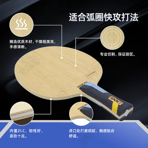 【送三星球】卓隆&郗恩庭爱豆IDOL乒乓球拍底板内置ZLC弧圈快攻型乒乓底板 商品图1