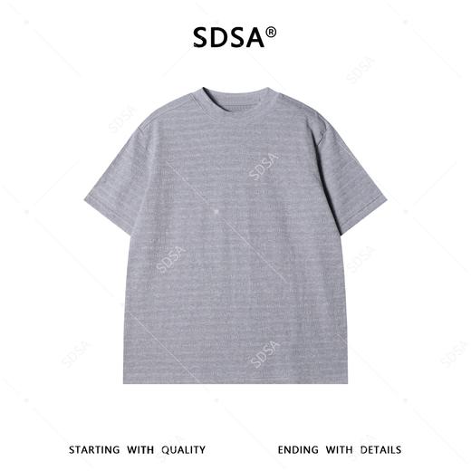 SDSA男装2026新款高贵轻奢极简风纯色提花圆领短袖T恤百搭休闲潮 商品图0