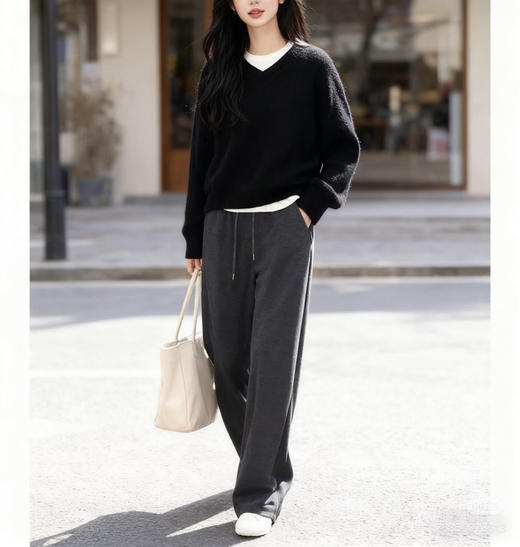 【秒杀价已调 直接拍】Moco 直筒 阔腿 抖抖裤 面料很垂 厚度春天将将好 商品图13