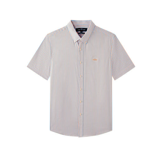 【纯棉】德鲨男装短袖条纹衬衫2026夏新品休闲舒适上衣男打底衬衣 商品图4