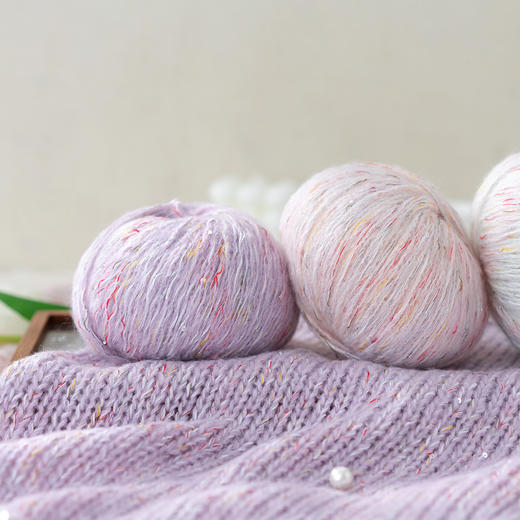 苏苏姐家云绮亮丝亮片绵羊毛手工编织线diy衣服帽子包包玩偶毛线团 商品图1