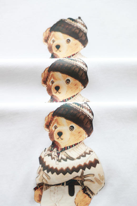 美式卡通tee，松弛感印花半袖儿。本白色复古圆领纯棉t恤E031760 商品图2