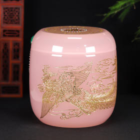 殡葬用品粉琉璃骨灰坛龙凤骨灰桶骨灰坛22.5*23cm