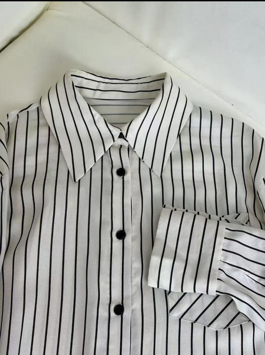 原单极筒条纹衬衫 商品图9