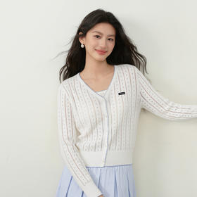 【严选】诗凡黎撞色花边镂空针织开衫吊带两件套千金风优雅26春新款7H3431341