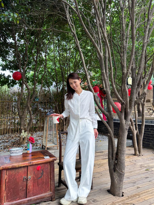 【中式之美】噢蜜ooomeooo小红扣刺绣白衬衫 商品图5