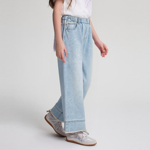 笛莎Deesha 2026年夏季新款中童女童牛仔阔腿牛仔裤 商品图1