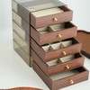 【SWEET&COCO 胡桃木色 五层首饰收纳盒 】13*13*19cm 收拾收纳整整齐齐 5层大容量 可拆卸隔层 商品缩略图1