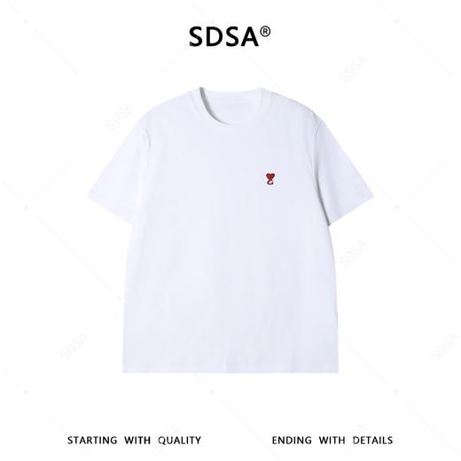 9251SDSA男装2026新款高贵轻奢韩系撞色爱心刺绣圆领短袖T恤百搭时尚 商品图5