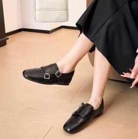 凯撒KAISER复古英伦风巴洛克小皮鞋女2026新款百搭布洛克乐福鞋单鞋（KS3918-1）