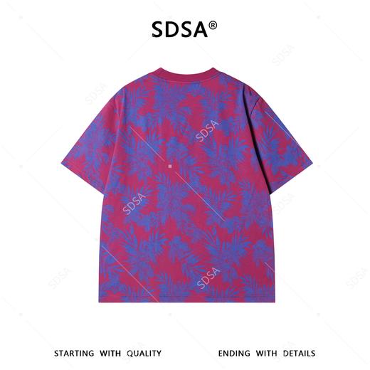 26T139SDSA男装2026新款高贵轻奢时尚撞色花卉设计圆领短袖T恤百搭宽松 商品图5