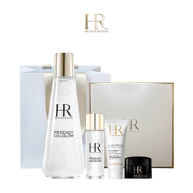 【全球购A义乌】【H专享】送礼盒礼袋HR赫莲娜「小露珠饱满水」情人节礼盒（小露珠200ml+小露珠30ml+洁面20ml+黑绷带晚霜5ml）