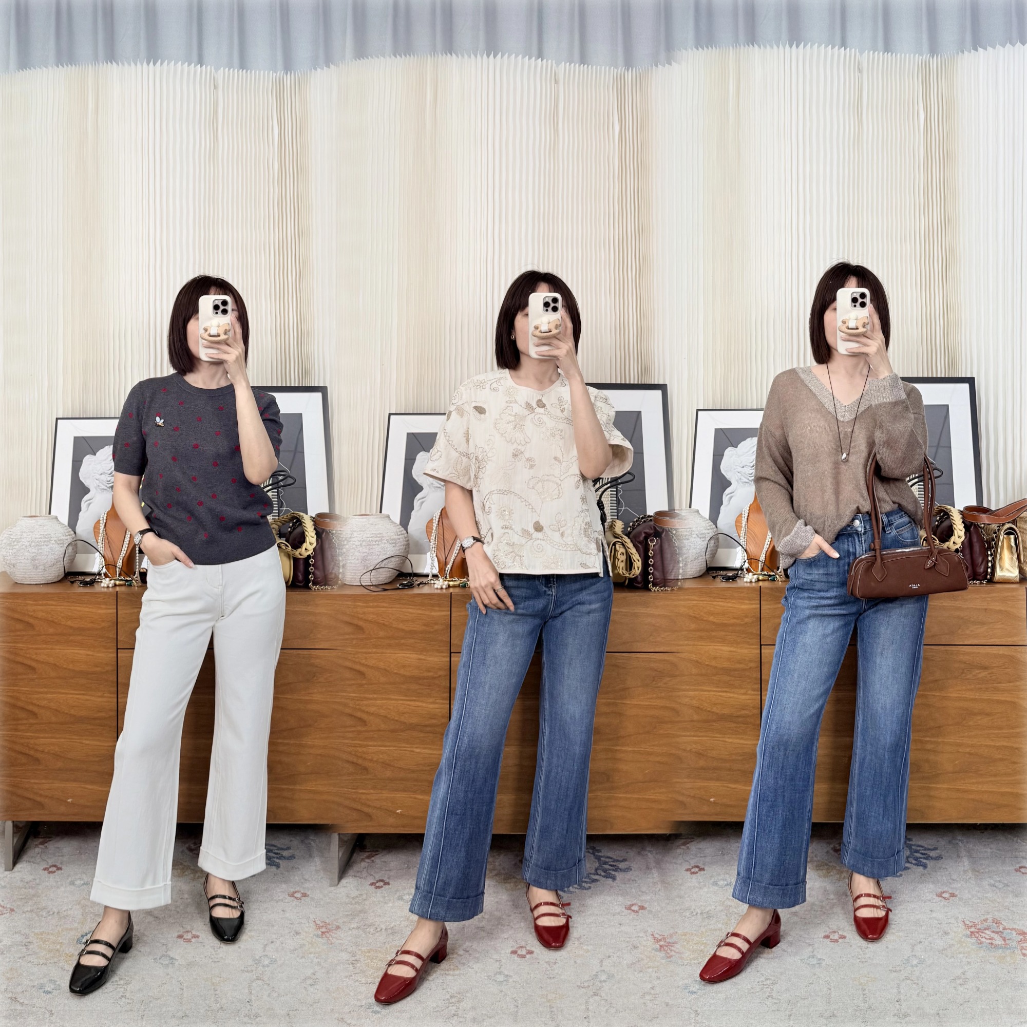 【贝拉推荐】本心之作 四面弹直筒九分牛仔裤 小个子闭眼冲的本心之作 双侧缝工艺 裤脚翻边 显瘦显腿直