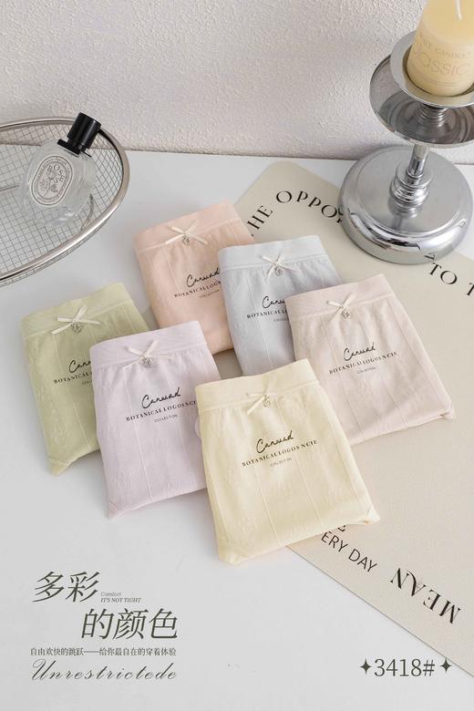 新款女士无缝内裤竖条纹裸氨棉蝴蝶结可爱舒适透气三角裤3418 商品图1