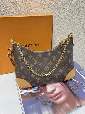 LV boulogne 老花 黄牛角 斜挎包